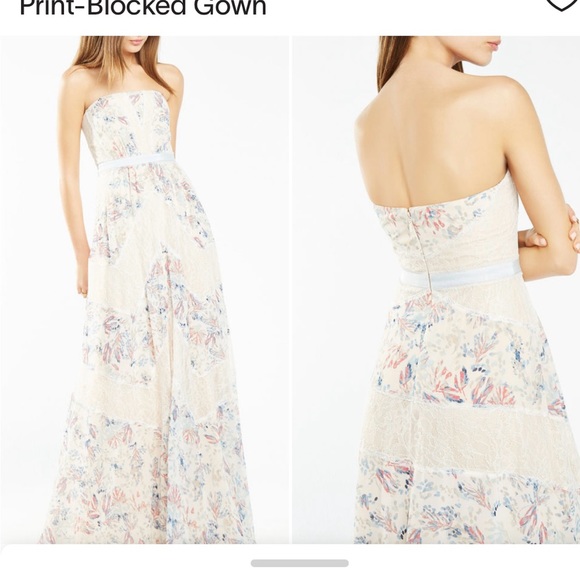 BCBGMAXAZRIA Elle strapless floral lace gown - Picture 3 of 16